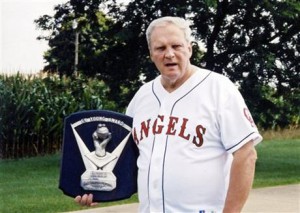 Dean Chance holds the 1964 Cy Young Award he won for the Los Angeles Angels in a 2004 photo taken on his family farm in New Pittsburg, Ohio. Chance is best known for being perhaps the greatest high school pitcher ever and for winning the 1964 Cy Young Award. He's also been a carny showman. (AP Photo/Wooster Daily Record, Aaron Dorksen)