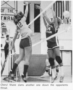 Cheryl Shane hammers home a spike during the inaugural season for volleyball at Norwayne in 1975. That was also the first year the OHSAA had a State Volleyball Tournament and the Bobcats made a strong tourney run, reaching the regional final under head coach Anna Syrios, who passed away earlier this summer. 1975-76 Norwayne High School Yearbook photo 